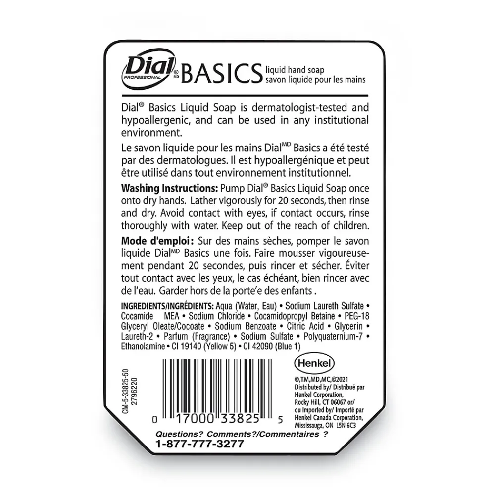 Professional Basics MP Free Liquid Hand Soap Refill for Versa Dispenser, 15 oz Refill Bottle, 6/Carton (DIA33827)<Dial Best