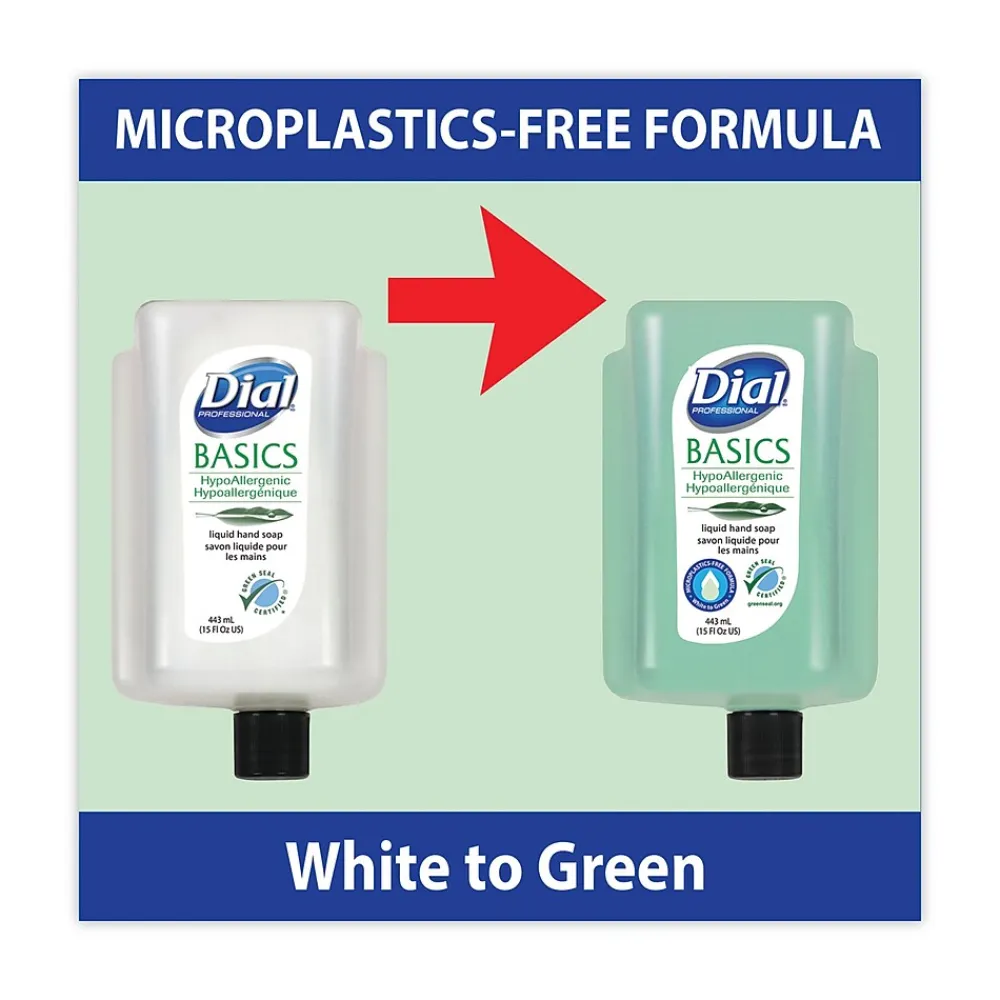 Professional Basics MP Free Liquid Hand Soap Refill for Versa Dispenser, 15 oz Refill Bottle, 6/Carton (DIA33827)<Dial Best