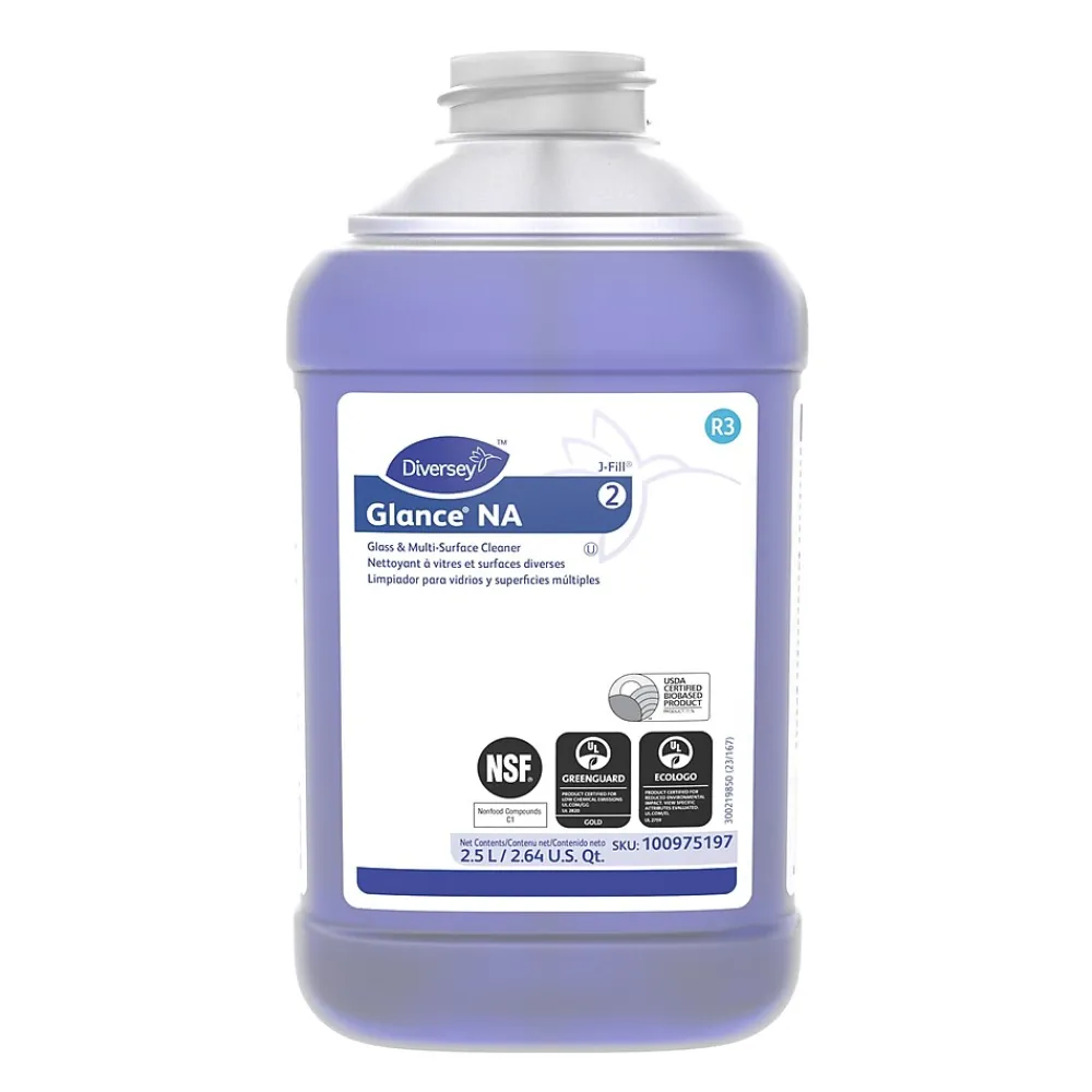 Glance NA Glass & Multi-Surface Cleaner for J-Fill, Refill, 2.5L, 2/Carton (100975197)<Diversey New