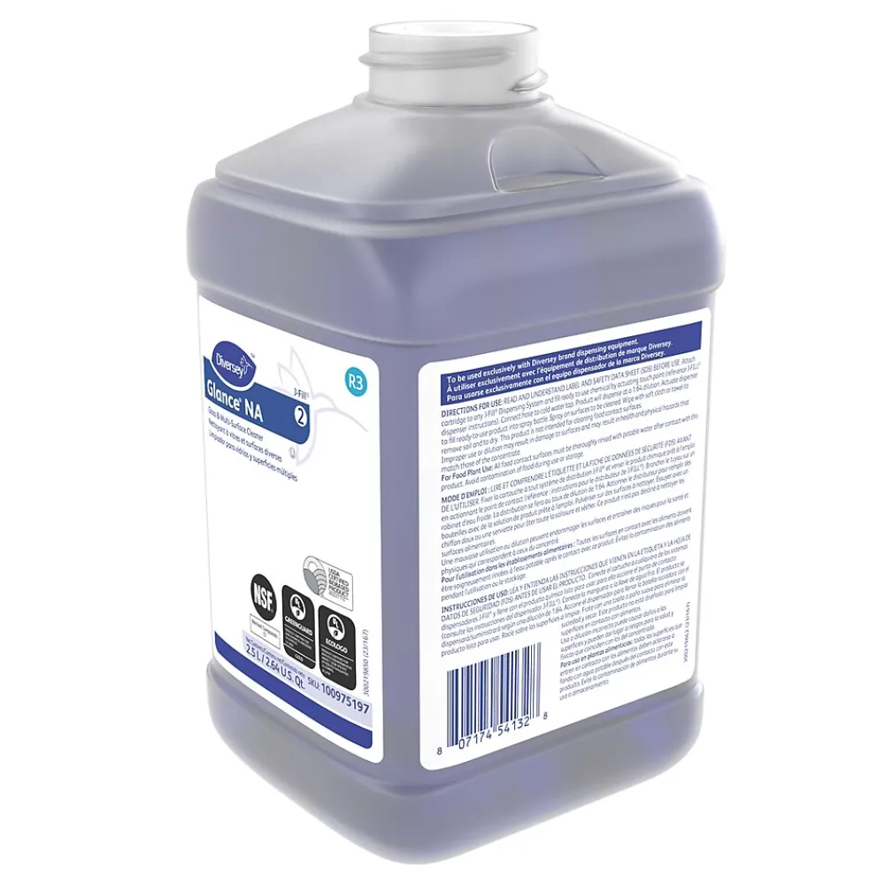 Glance NA Glass & Multi-Surface Cleaner for J-Fill, Refill, 2.5L, 2/Carton (100975197)<Diversey New