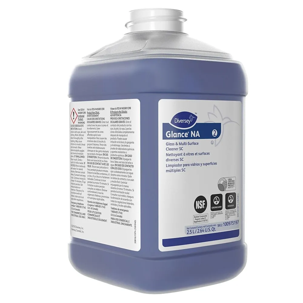 Glance NA Glass & Multi-Surface Cleaner for J-Fill, Refill, 2.5L, 2/Carton (100975197)<Diversey New