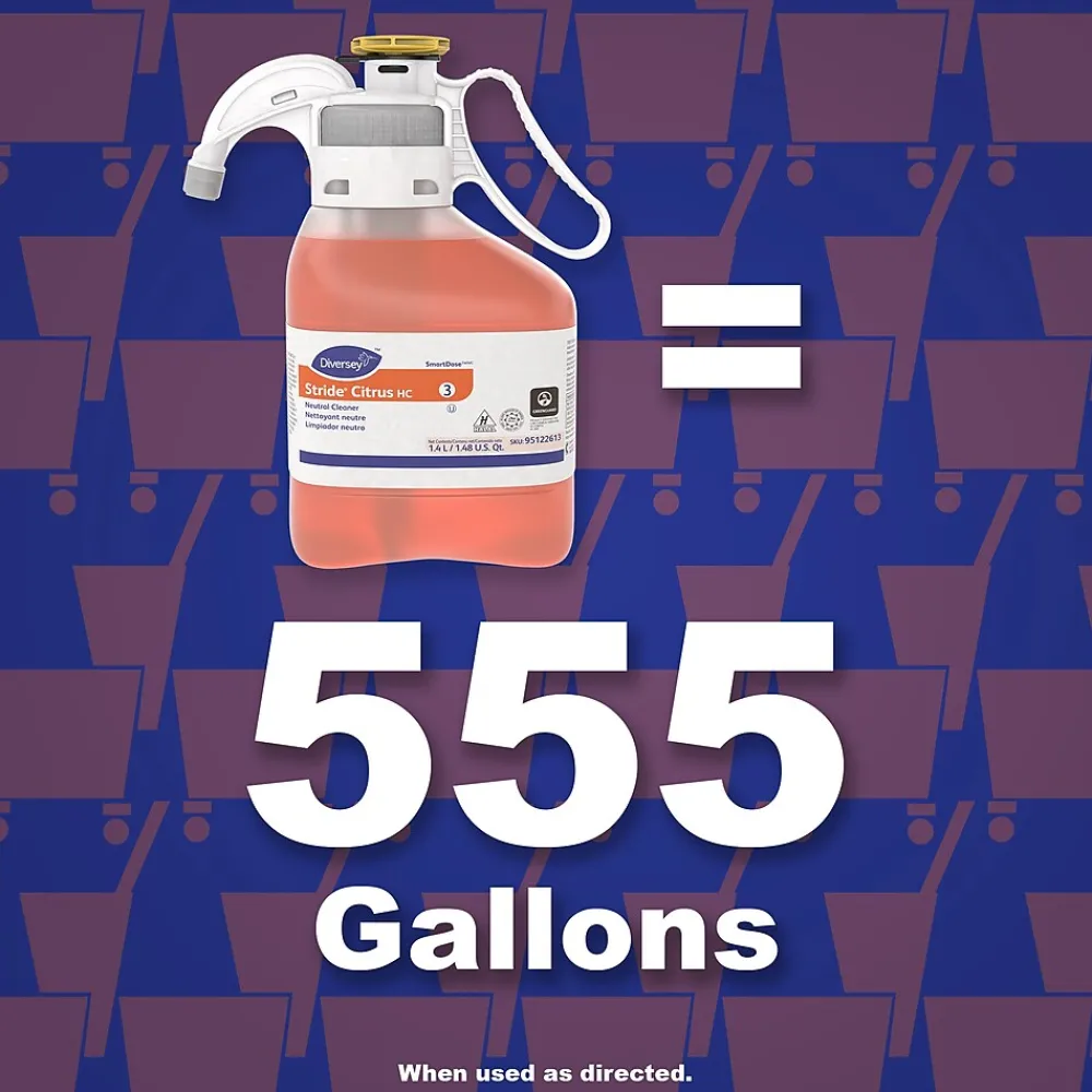 Diversey Neutral Floor Cleaner, SmartDose, 1.4L, 2 Bottles/Carton (95122613)<Stride Hot