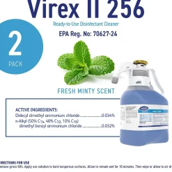 Diversey II 256 Disinfectant Cleaner and Deodorant, SmartDose Bottle, Mint, 2/Carton (5019317)<Virex Clearance