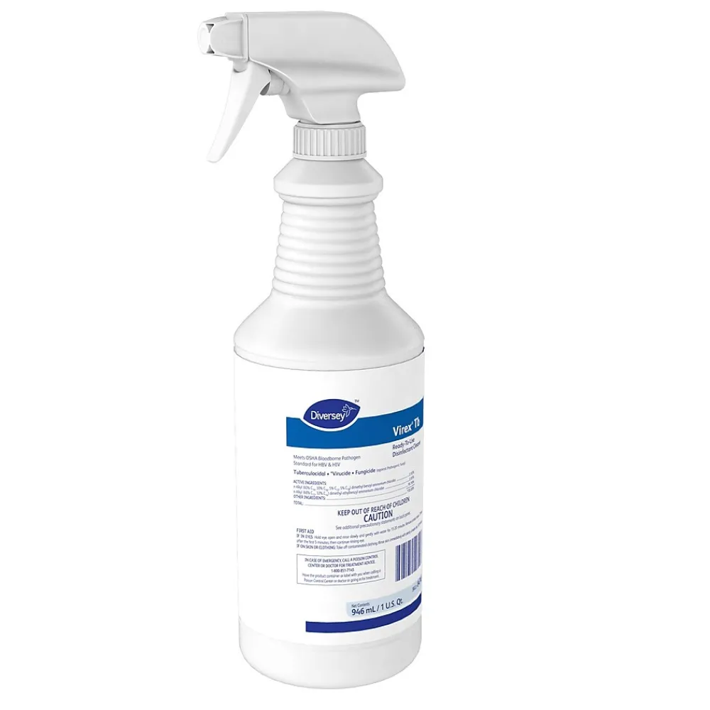 Diversey TB Disinfectant Cleaner, RTU, Lemon Scent, 32 oz., 12/Carton (04743.)<Virex