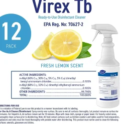 Diversey TB Disinfectant Cleaner, RTU, Lemon Scent, 32 oz., 12/Carton (04743.)<Virex
