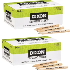 Pencils|Dixon EnviroStiks Golf Pencils, 144 Per Pack, 2 Packs (DIX15099-2)