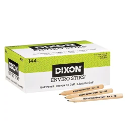 Pencils|Dixon EnviroStiks Golf Pencils, 144 Per Pack, 2 Packs (DIX15099-2)