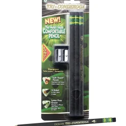 Pencils|Dixon ® Tri-Conderoga® Triangular Black Woodcase Pencils with Bonus Manual Pencils Sharpener, #2 Soft, 6/Pack