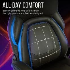 Ergonomic Chairs*Dormeo Ergonomic Faux Leather Swivel Manager's Chair, Blue (60030-BLU) Navy Blue