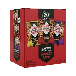 Dots Homestyle Original/Honey Mustard/Cinnamon Sugar Variety Pack Twist Pretzels, 1 oz., 20 Bags/Box (MP0005)