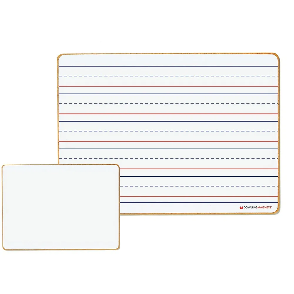Dry Erase*Dowling Magnets Double-Sided Plastic Dry-Erase Whiteboard, 12" x 8.75", 6/Bundle (DO-72500025-6)