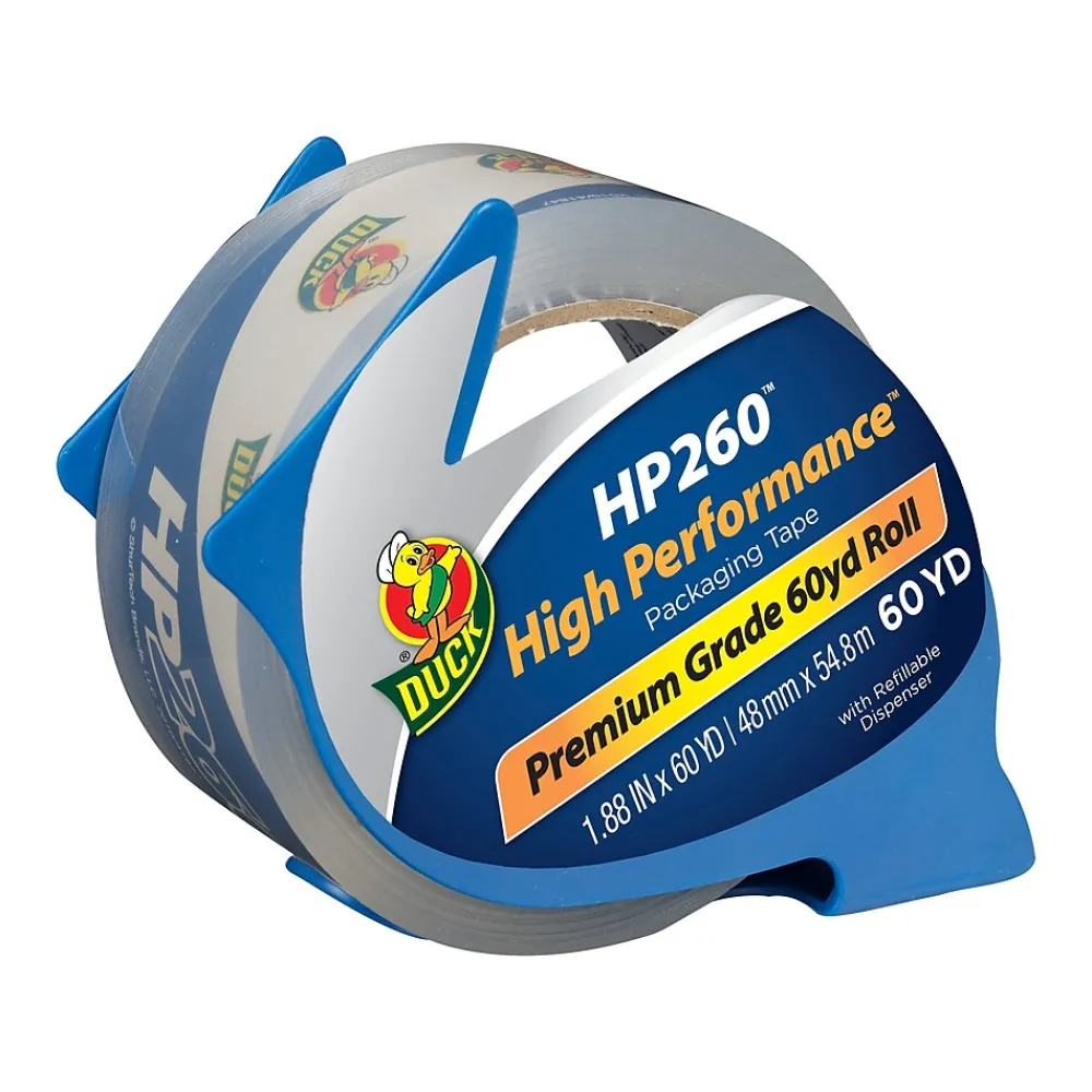 Sale Duck HP260 Heavy Duty Packing Tape with Dispenser, 1.88" x 60 yds., Clear (393186/1363790)
