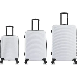 Adly 3-Piece Hardside Spinner Luggage Set, (DKADLSML-WHI)<DUKAP