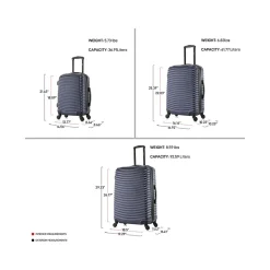 Adly 3-Piece Hardside Spinner Luggage Set, (DKADLSML-BLU)<DUKAP