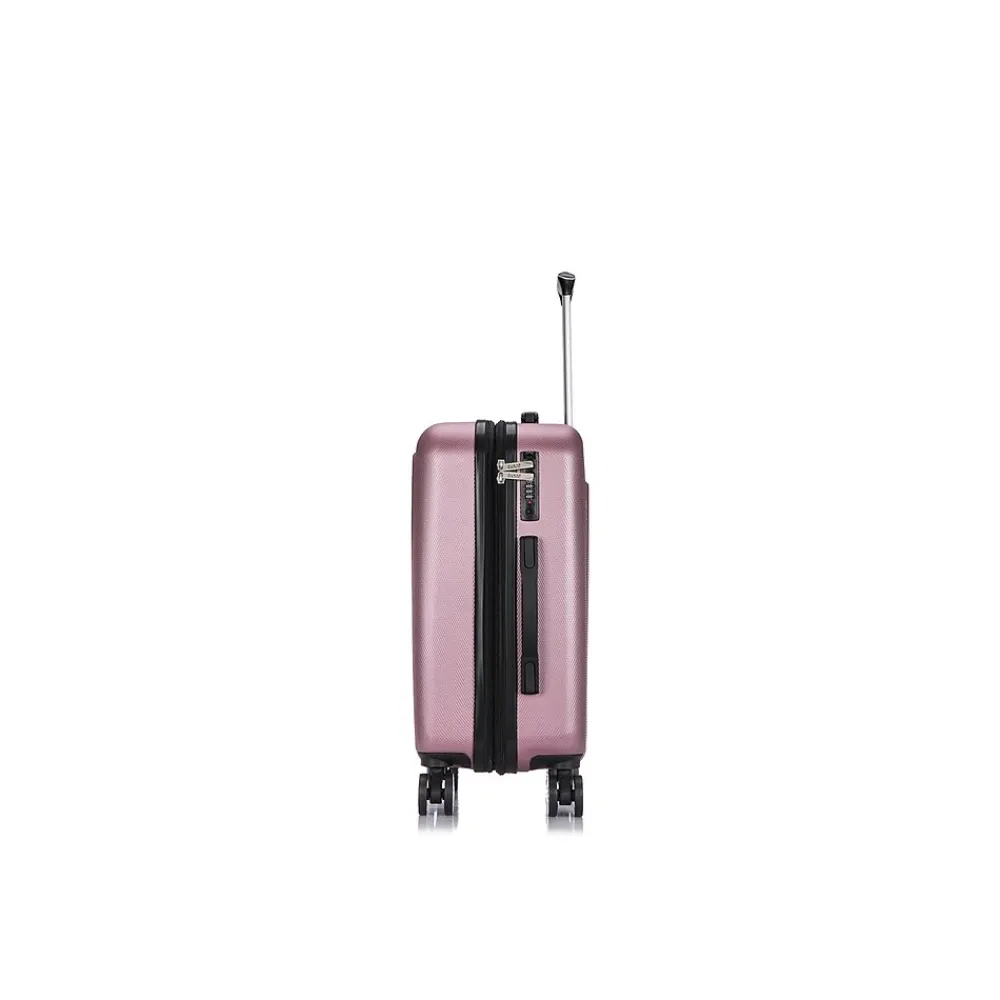 Crypto 19.75" Hardside Carry-On Suitcase, 4-Wheeled Spinner, TSA Checkpoint Friendly, Rose Gold (DKCRY00S-ROS)<DUKAP Best