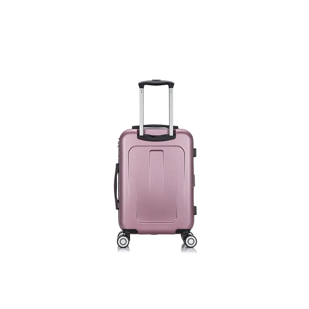 Crypto 19.75" Hardside Carry-On Suitcase, 4-Wheeled Spinner, TSA Checkpoint Friendly, Rose Gold (DKCRY00S-ROS)<DUKAP Best
