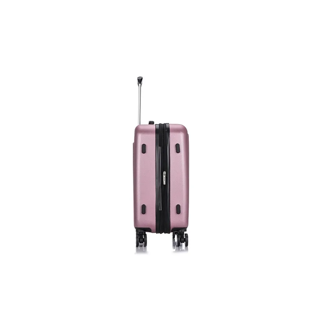 Crypto 19.75" Hardside Carry-On Suitcase, 4-Wheeled Spinner, TSA Checkpoint Friendly, Rose Gold (DKCRY00S-ROS)<DUKAP Best
