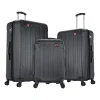 Intely 3-Piece Hardside Spinner Luggage Set, TSA Checkpoint Friendly, Black (DKINTSML-BLK)<DUKAP New