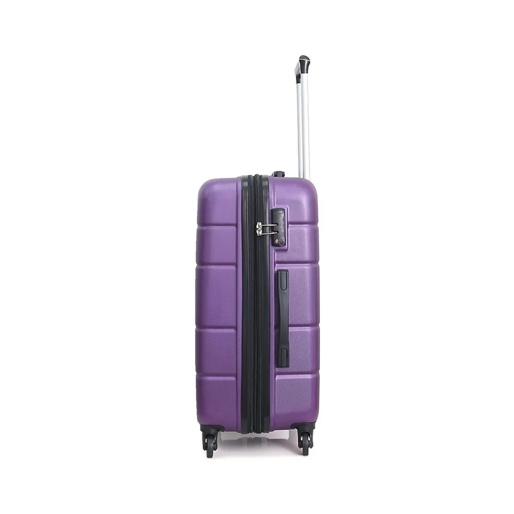 Rodez 20" Hardside Carry-On Suitcase, 4-Wheeled Spinner, TSA Checkpoint Friendly, (DKROD00S-PUR)<DUKAP Best