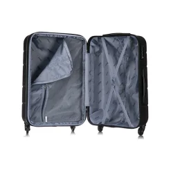 Rodez 3-Piece Hardside Spinner Luggage Set, TSA Checkpoint Friendly, (DKRODSML-BLK)<DUKAP Discount