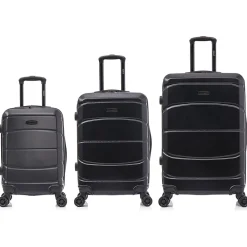 Sense 3-Piece Hardside Spinner Luggage Set, (DKSENSML-BLK)<DUKAP Hot