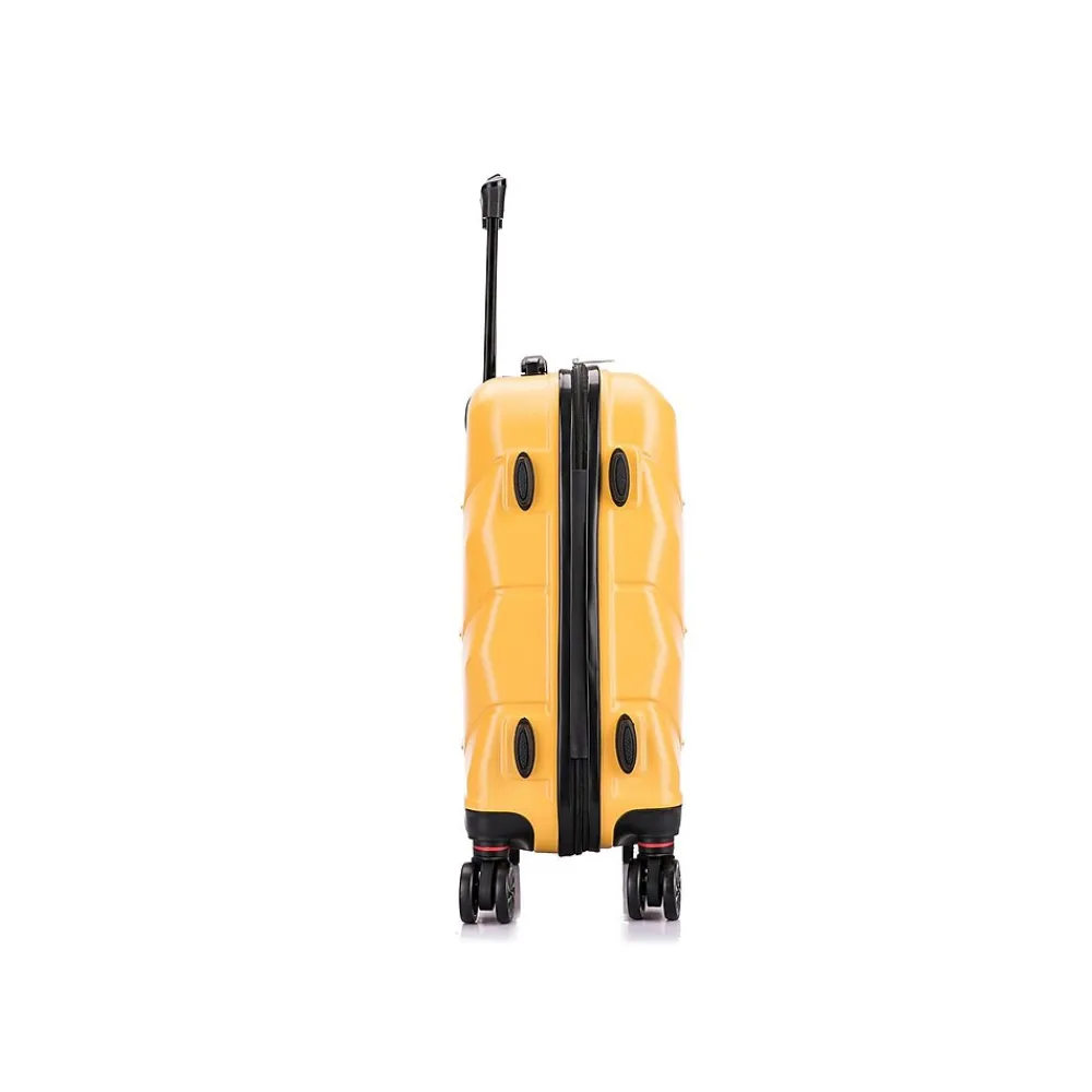 Zonix 20" Hardside Carry-On Suitcase, 4-Wheeled Spinner, Mustard (DKZON00S-MUS)<DUKAP Outlet