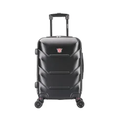 Zonix 20" Hardside Carry-On Suitcase, 4-Wheeled Spinner, Black (DKZON00S-BLK)<DUKAP New