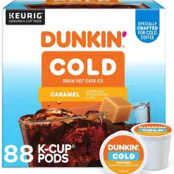 Dunkin' Cold Caramel Iced Coffee Keurig® K-Cup® Pods, Medium Dark Roast, 88/Carton (5000375314CT)