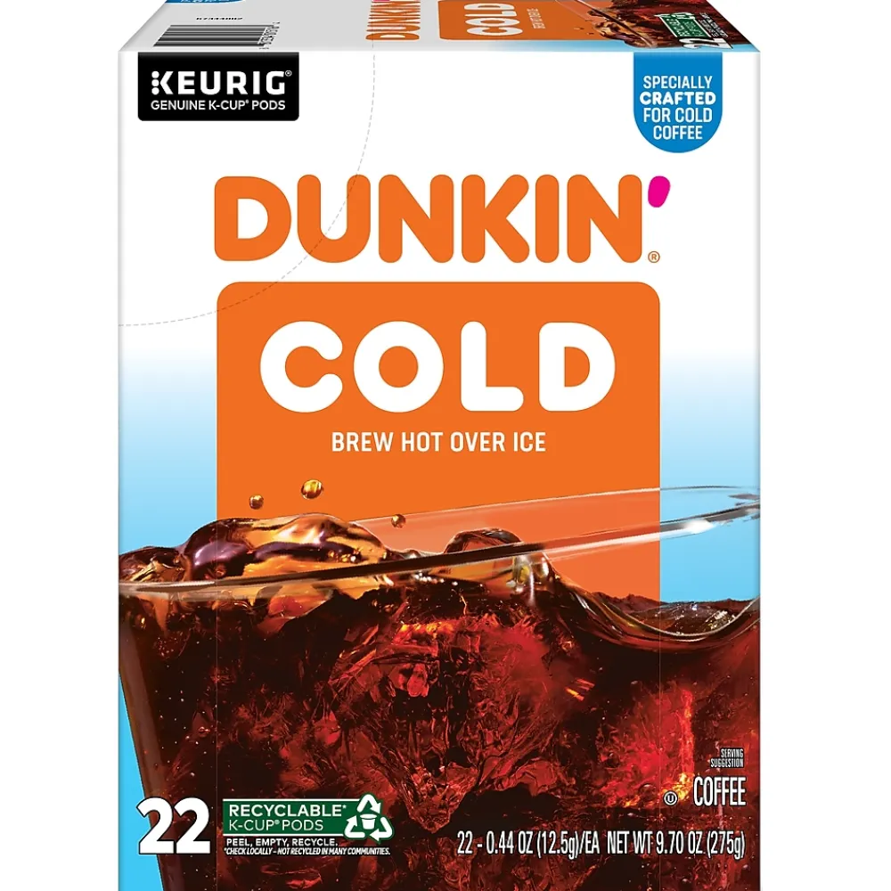 Dunkin' Cold Iced Coffee Keurig® K-Cup® Pods, Medium Dark Roast, 22/Box (5000369251)