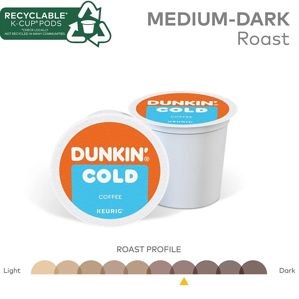 Dunkin' Cold Iced Coffee Keurig® K-Cup® Pods, Medium Dark Roast, 22/Box (5000369251)
