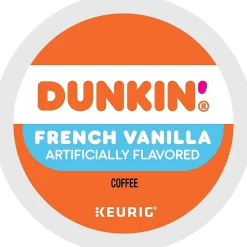 Dunkin' French Vanilla Coffee Keurig® K-Cup® Pods, Medium Roast, 88/Carton (400847)