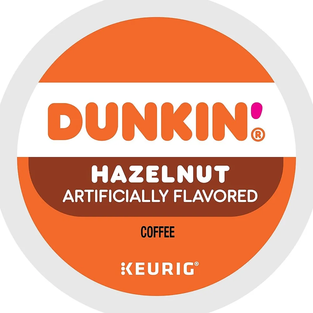 Dunkin' Hazelnut Coffee, Medium Roast, 0.37 oz. Keurig® K-Cup® Pods, 22/Box (400848)