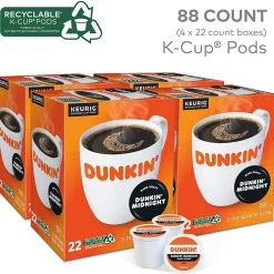 Dunkin' Midnight Coffee Keurig® K-Cup® Pods, Dark Roast, 88/Carton (400849)