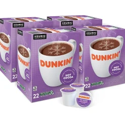 Dunkin' Milk Chocolate Hot Cocoa, Keurig K-Cup Pod, 22/Box, 4 Boxes/Carton (611247377215CT)