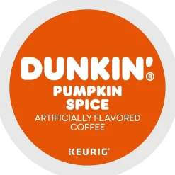 Dunkin' Pumpkin Spice Coffee Keurig® K-Cup® Pods, Light Roast, 22/Box (5000202812)