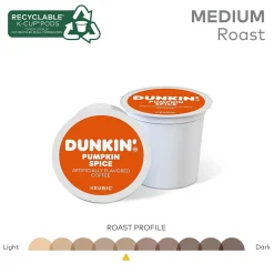 Dunkin' Pumpkin Spice Coffee Keurig® K-Cup® Pods, Light Roast, 22/Box (5000202812)
