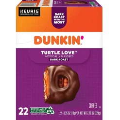 Dunkin' Turtle Love Coffee Keurig® K-Cup® Pods, Dark Roast, 22/Box (5000367615)