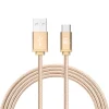 Durable Braided USB Type C Cable for Google Pixel 2, Samsung S8 (6ft) - Gold<LAX Gadgets New