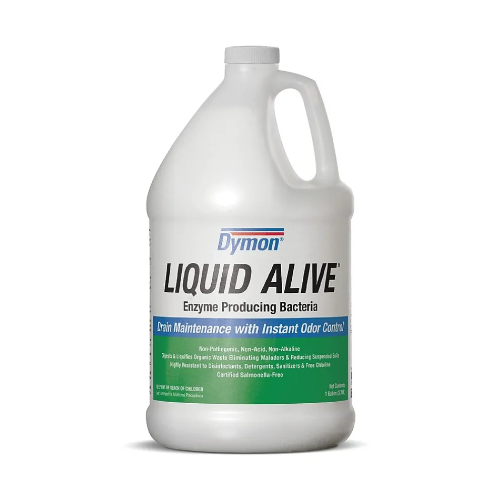 LIQUID ALIVE All-Purpose Cleaners & Spray Drain Cleaner Degreaser, Mint Scent, 4/Carton (DYM 23301)<Dymon Sale