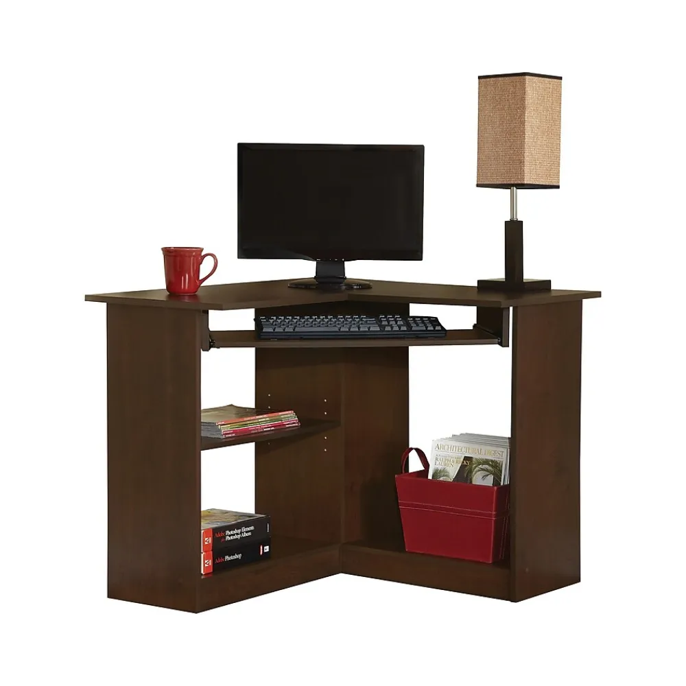 Corner Desks*Easy 2 Go 36" W L-Shaped Computer Desk, Resort Cherry (951572-CC)