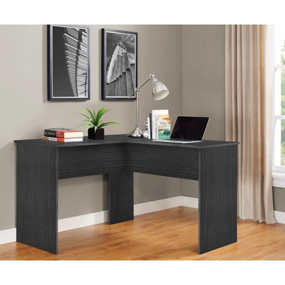 Corner Desks*Easy 2 Go 48"W Corner Computer Desk, Gray (WE-OF-0152G)