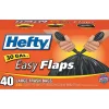 Easy Flaps Trash Bags, 30gal, Black, 40/Bx<Hefty
