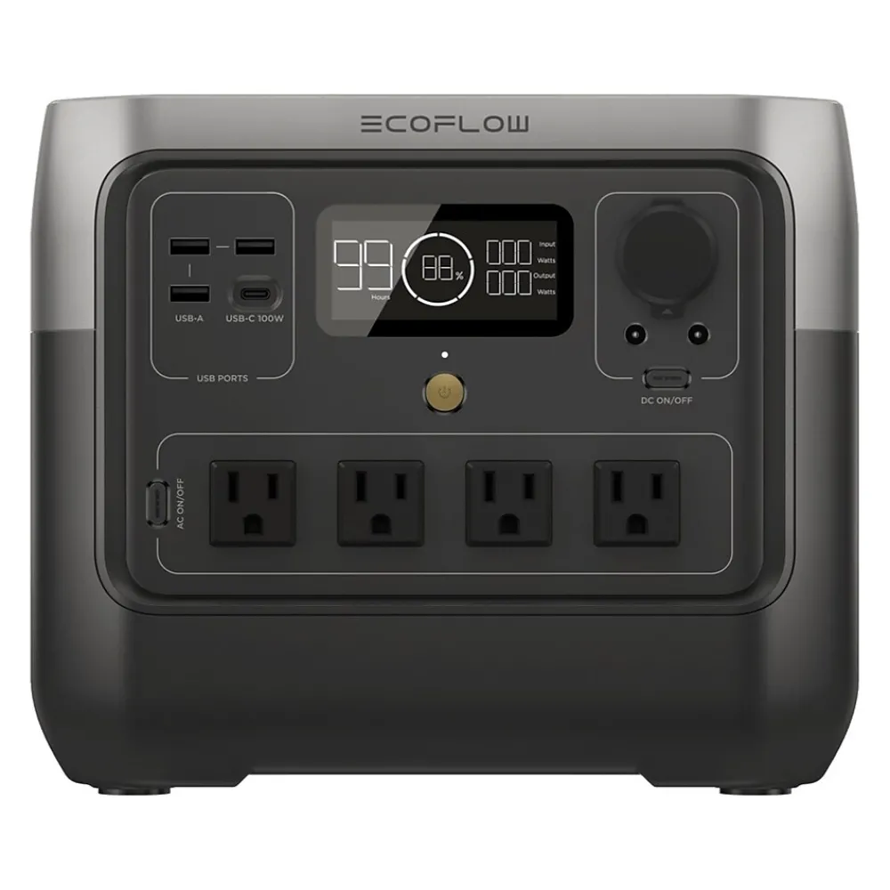 Ecoflow RIVER 2 Pro 4-Outlet Portable Power Station, Black (ZMR620-B-US)
