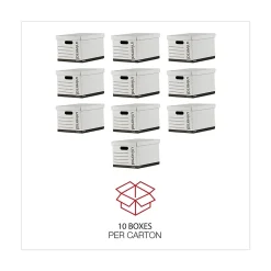 File Storage|Universal Economy Boxes, 12 x 15 x 9 7/8, White, 10/Carton