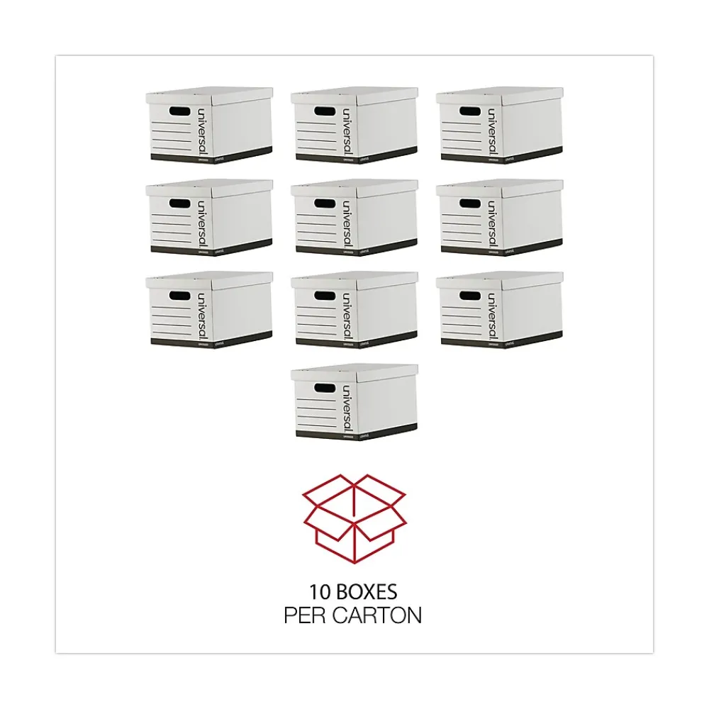 File Storage|Universal Economy Boxes, 12 x 15 x 9 7/8, White, 10/Carton