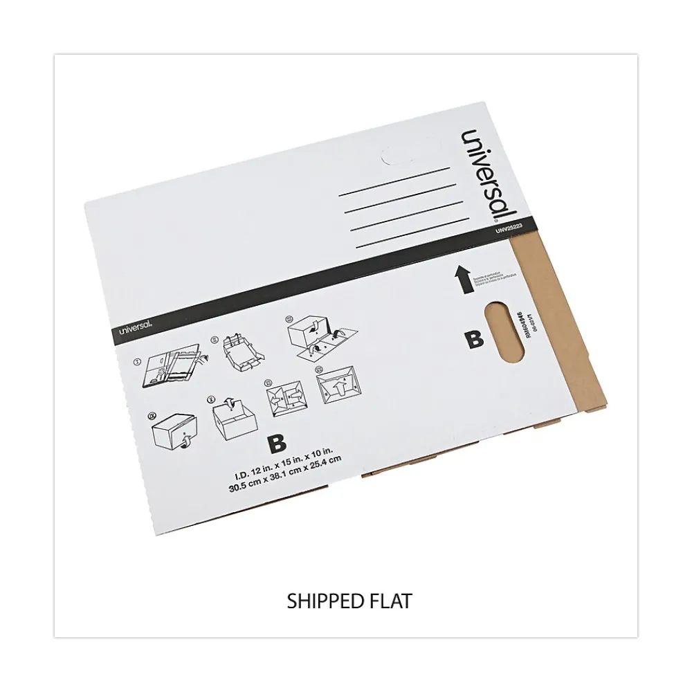 File Storage|Universal Economy Boxes, 12 x 15 x 9 7/8, White, 10/Carton