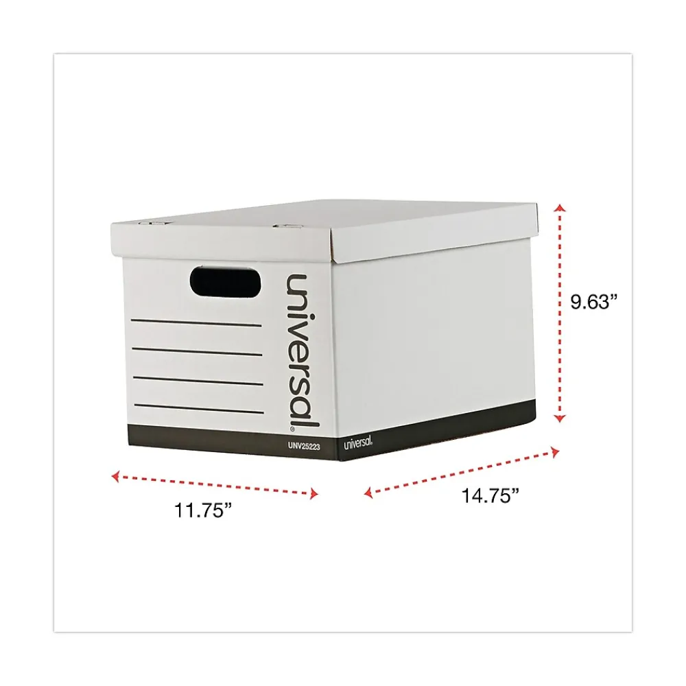 File Storage|Universal Economy Boxes, 12 x 15 x 9 7/8, White, 10/Carton