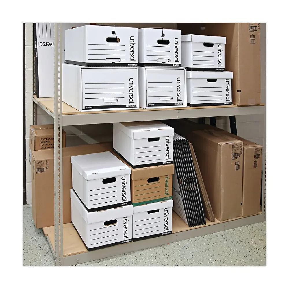 File Storage|Universal Economy Boxes, 12 x 15 x 9 7/8, White, 10/Carton