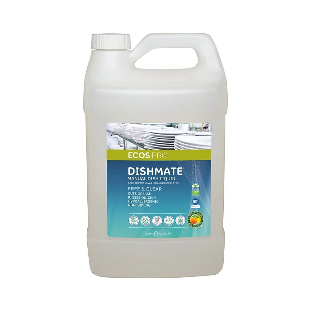 Dishmate Liquid Dish Soap, Unscented, 128 oz. (PL9721/04)<ECOS PRO Best