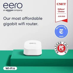 New Eero AX1000 Dual Band MU-MIMO WiFi 6 Router, White (B08ZK39NSL)